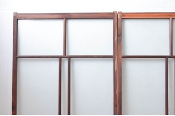 アンティーク建具　上手物!!　大正ロマンな情緒を感じるガラス戸4枚セット(引き戸、建具)(R-080981)
