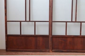 アンティーク建具　上手物!!　大正ロマンな情緒を感じるガラス戸4枚セット(引き戸、建具)(R-080981)