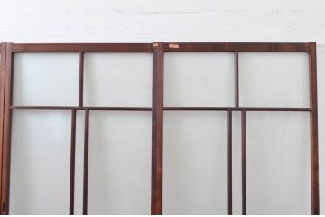 アンティーク建具　上手物!!　大正ロマンな情緒を感じるガラス戸4枚セット(引き戸、建具)(R-080981)