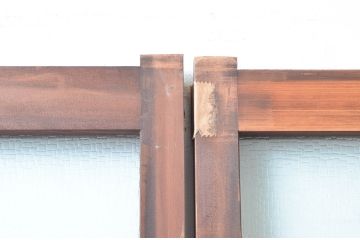 アンティーク建具　上手物!!　大正ロマンな情緒を感じるガラス戸4枚セット(引き戸、建具)(R-080981)