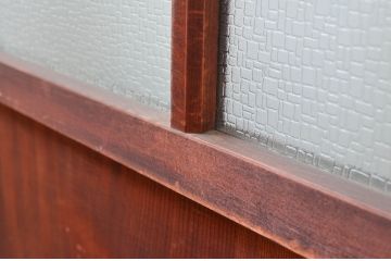アンティーク建具　上手物!!　大正ロマンな情緒を感じるガラス戸4枚セット(引き戸、建具)(R-080981)