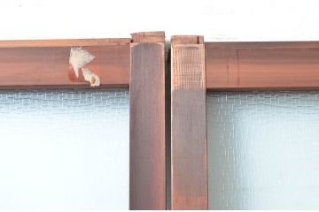 アンティーク建具　上手物!!　大正ロマンな情緒を感じるガラス戸4枚セット(引き戸、建具)(R-080981)