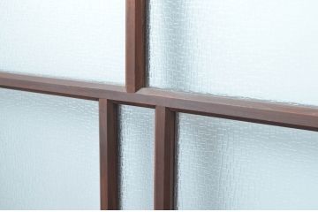 アンティーク建具　上手物!!　大正ロマンな情緒を感じるガラス戸4枚セット(引き戸、建具)(R-080981)