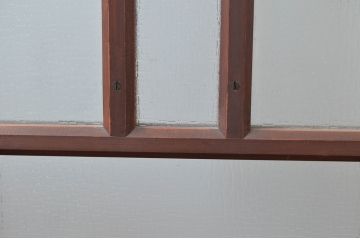 アンティーク建具　上手物!!　大正ロマンな情緒を感じるガラス戸4枚セット(引き戸、建具)(R-080981)