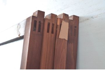 アンティーク建具　上手物!!　大正ロマンな情緒を感じるガラス戸4枚セット(引き戸、建具)(R-080981)