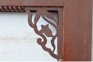 アンティーク建具　ペイント仕上げ限定!　大正ロマンなデザインが魅力的な背の高い大判ガラス戸1枚(引き戸、枠、建具)(R-080982)