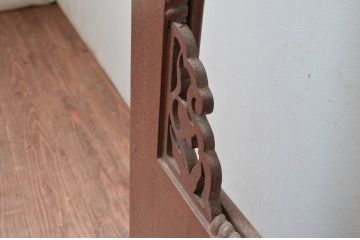 アンティーク建具　ペイント仕上げ限定!　大正ロマンなデザインが魅力的な背の高い大判ガラス戸1枚(引き戸、枠、建具)(R-080982)