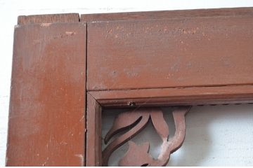 アンティーク建具　ペイント仕上げ限定!　大正ロマンなデザインが魅力的な背の高い大判ガラス戸1枚(引き戸、枠、建具)(R-080982)