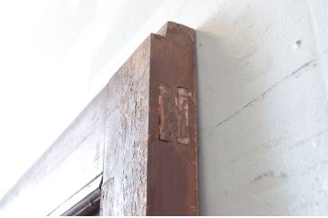 アンティーク建具　ペイント仕上げ限定!　大正ロマンなデザインが魅力的な背の高い大判ガラス戸1枚(引き戸、枠、建具)(R-080982)