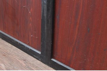 アンティーク建具　古民家インテリアの空間づくりにおすすめなガラス帯戸4枚セット(引き戸、板戸)(R-080984)