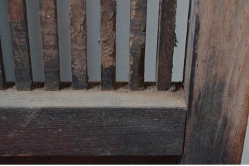 アンティーク建具　総栗材　サイズが良いね!和モダンなデザインで取り入れやすい格子蔵戸1枚(引き戸、格子戸、玄関戸)(R-080985)