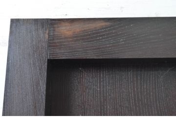 アンティーク建具　総欅(ケヤキ)材　古い木味や金具が時代の流れを感じる蔵戸1枚(引き戸、玄関戸)(R-080987)