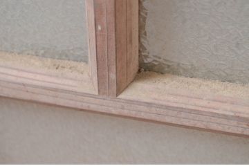 アンティーク建具　大正ロマンなデザインが魅力的な木味感じる窓1枚(ガラス戸、引き戸)(R-080990)