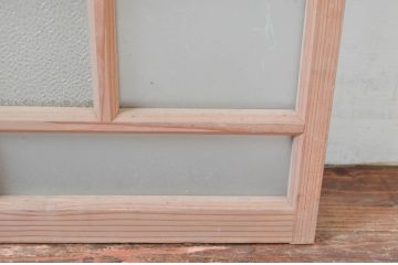 アンティーク建具　大正ロマンなデザインが魅力的な木味感じる窓2枚セット(引き戸、ガラス窓)(R-080991)