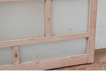 アンティーク建具　大正ロマンなデザインが魅力的な木味感じる窓2枚セット(引き戸、ガラス窓)(R-080991)