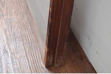 アンティーク建具　格子入り　どこか懐かしい雰囲気漂うガラス窓2枚セット(ガラス戸、引き戸)(R-080992)