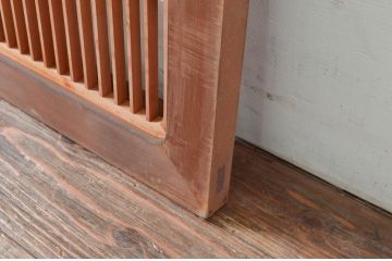 アンティーク建具　片面ガラス　凝ったデザインが魅力的な組子入り欄間1枚(明かり取り、明り取り)(R-080994)