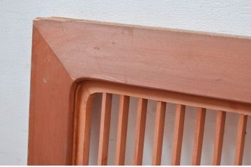 アンティーク建具　片面ガラス　凝ったデザインが魅力的な組子入り欄間1枚(明かり取り、明り取り)(R-080994)