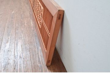 アンティーク建具　片面ガラス　凝ったデザインが魅力的な組子入り欄間1枚(明かり取り、明り取り)(R-080994)