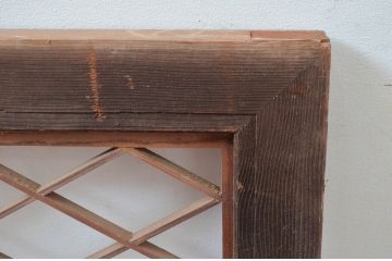 アンティーク建具　片面ガラス　和モダンな空間を演出する組子欄間1枚(明り取り、明かり取り)(R-080995)