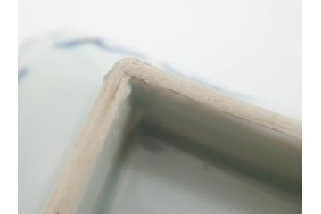 江戸期　成化年製　古伊万里　染付　微塵唐草　松竹梅文　約20cm　6.6寸　お料理を引き立ててくれる長皿2枚セット(角皿、和食器、和皿、六寸六分)(R-080999)