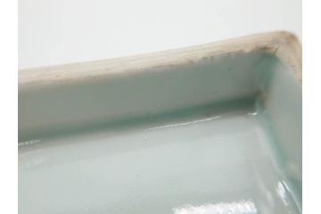 江戸期　成化年製　古伊万里　染付　微塵唐草　松竹梅文　約21cm　6.7寸　和の雰囲気漂う長皿2枚セット(角皿、和食器、和皿、六寸七分)(R-081002)