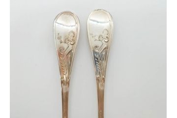 アメリカ　TIFFANY&CO.(ティファニー)　STERLINGSILVER(スターリングシルバー) Jardin　総重量 約338g　細かな花や鳥のデザインが上品なデザートフォーク6本セット(DESSERT FORKS、銀製品、洋食器、カトラリー、ジャルダン、収納袋付き、共箱付き)(R-081003)
