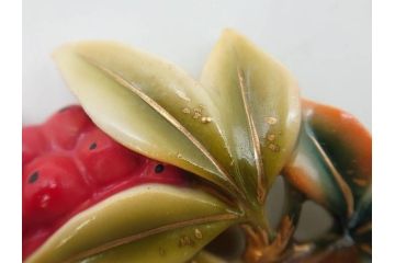 陶器製　九谷焼　色々な組み合わせが楽しめる帯留6点セット(金彩、タマムシ?、南天、龍、鶴、ツル、花、在銘作家物、仙、小乕?、帯留め、着物道具、和装小物、アクセサリー)(R-081006)