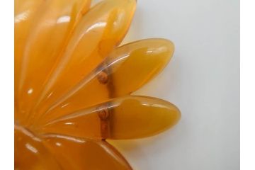 アンティーク　時代物　べっ甲(鼈甲)　美しい艶が魅力の帯留4点セット(魚、鯉、花、帯留め、着物道具、和装小物、アクセサリー、共箱付き)(R-081007)