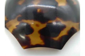 アンティーク　時代物　べっ甲(鼈甲)　美しい艶が魅力の帯留4点セット(魚、鯉、花、帯留め、着物道具、和装小物、アクセサリー、共箱付き)(R-081007)