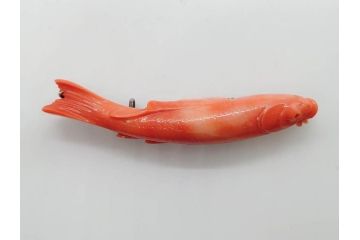 アンティーク　時代物　珊瑚　ピンク　桃色　螺鈿細工　SPM刻印　和の装いを引きたてる帯留6点セット(サンゴ、鯉、魚、竹梅?、帯留め、着物道具、和装小物、アクセサリー)(R-081008)
