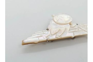 アンティーク　時代物　珊瑚　ピンク　桃色　螺鈿細工　SPM刻印　和の装いを引きたてる帯留6点セット(サンゴ、鯉、魚、竹梅?、帯留め、着物道具、和装小物、アクセサリー)(R-081008)