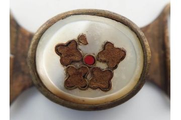 アンティーク　時代物　珊瑚　ピンク　桃色　螺鈿細工　SPM刻印　和の装いを引きたてる帯留6点セット(サンゴ、鯉、魚、竹梅?、帯留め、着物道具、和装小物、アクセサリー)(R-081008)