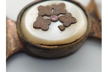 アンティーク　時代物　珊瑚　ピンク　桃色　螺鈿細工　SPM刻印　和の装いを引きたてる帯留6点セット(サンゴ、鯉、魚、竹梅?、帯留め、着物道具、和装小物、アクセサリー)(R-081008)