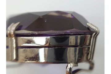 クオーツ　アメジスト　SILVER(シルバー)　キラリと輝く帯留6点セット(銀、帯留め、着物道具、和装小物、アクセサリー、紫水晶、石英)(R-081009)