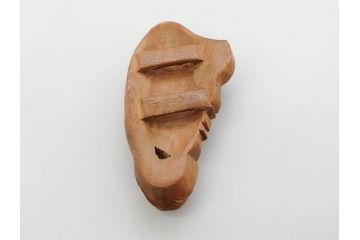 木製　本つげ細工　細かな彫りが見事な帯留6点セット(在銘作家物、介山、鯉、魚、翁面、帆船、花、月?、着物道具、和装小物、アクセサリー、帯締め、帯留め)(R-081010)
