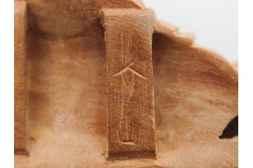 木製　本つげ細工　細かな彫りが見事な帯留6点セット(在銘作家物、介山、鯉、魚、翁面、帆船、花、月?、着物道具、和装小物、アクセサリー、帯締め、帯留め)(R-081010)