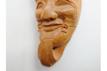 木製　本つげ細工　細かな彫りが見事な帯留6点セット(在銘作家物、介山、鯉、魚、翁面、帆船、花、月?、着物道具、和装小物、アクセサリー、帯締め、帯留め)(R-081010)