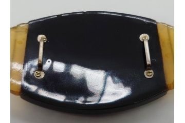 アンティーク　時代物　螺鈿細工　べっ甲(鼈甲)　オパール　上品な雰囲気の帯留2点セット(蝶、花、菊、扇、帯締め、帯留め、着物道具、和装小物、アクセサリー)(R-081011)