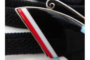 アンティーク　時代物　螺鈿細工　べっ甲(鼈甲)　オパール　上品な雰囲気の帯留2点セット(蝶、花、菊、扇、帯締め、帯留め、着物道具、和装小物、アクセサリー)(R-081011)