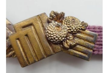 アンティーク　時代物　金工　彫金　気品を感じる帯留7点セット(在銘作家物、弘光、ハト、鳩、ツル、鶴、花、波に千鳥、観世水、帯留め、着物道具、和装小物、アクセサリー、ケース付き)(R-081012)