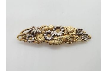 アンティーク　時代物　金工　彫金　気品を感じる帯留7点セット(在銘作家物、弘光、ハト、鳩、ツル、鶴、花、波に千鳥、観世水、帯留め、着物道具、和装小物、アクセサリー、ケース付き)(R-081012)