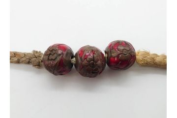アンティーク　時代物　さりげない美しさのある帯留4点セット(金魚、龍、竜、花、帯留め、帯締め、着物道具、和装小物、アクセサリー)(R-081014)