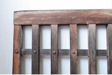 アンティーク建具　時代を経た趣が感じられる荒格子窓1組、4枚セット(格子戸、引き戸)(R-081016)