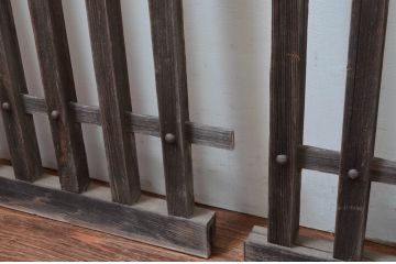 アンティーク建具　時代を経た趣が感じられる荒格子窓1組、4枚セット(格子戸、引き戸)(R-081016)