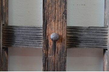 アンティーク建具　時代を経た趣が感じられる荒格子窓1組、4枚セット(格子戸、引き戸)(R-081016)