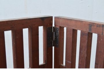 和製アンティーク　総欅(ケヤキ)材　シンプルで使い勝手の良い帳場格子(衝立、つい立て、衝い立て、パーテーション)(R-081017)
