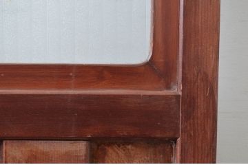 アンティーク建具　凝ったデザインが空間のアクセントになる扉1枚(ドア、木製扉、ガラス扉)(R-081018)