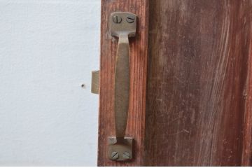 アンティーク建具　凝ったデザインが空間のアクセントになる扉1枚(ドア、木製扉、ガラス扉)(R-081018)