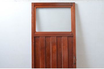 アンティーク建具　凝ったデザインが空間のアクセントになる扉1枚(ドア、木製扉、ガラス扉)(R-081018)